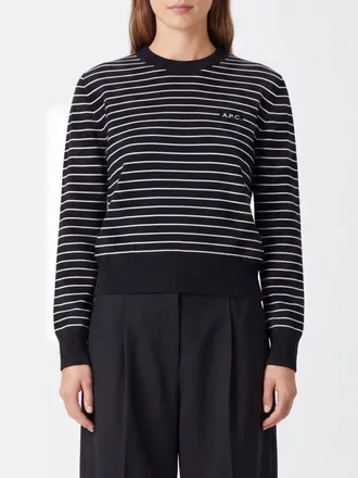 A.P.C. A. P.C. Girocollo a maniche lunghe in cotone con fantasia a righe