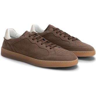 Robert Barakett Rodney Court Leather Sneaker in Tobacco at Nordstrom, Size 10.5
