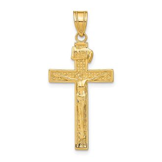 Diamond2Deal 10k Yellow Gold INRI Crucifix Pendant