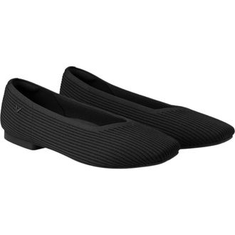 Vivaia Square-Toe V-Cut Flats in Black at Nordstrom, Size 5.5