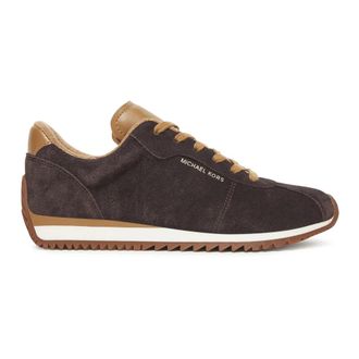 Michael Kors Schoenen, Dames, Bruin, 39 1/2 EU, Polyester, Rhodes Two-Tone Suede Trainer