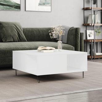 vidaXL Vidaxl - Mesa De Centro Madera Contrachapada Blanco 80x80x36,5 Cm
