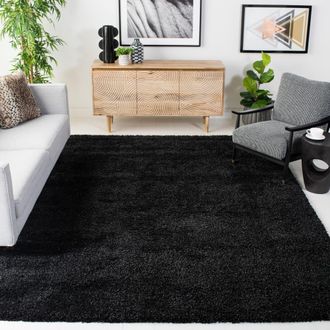 Safavieh Alfombra de polipropileno negro, 122 x 122 cm