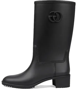 Gucci (WMNS) Gucci Double G Rain Boot Black Rubber 762700-J8710-1000