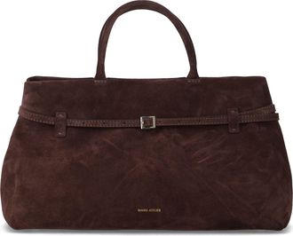 Manu Atelier Spacious Suede Tote Bag With Magnetic Closure And Organizational Interior