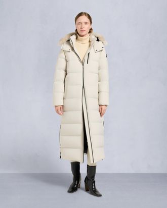 Moose Knuckles Womens Nyluxe Chelia Shearling Trim Parka