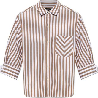 Rag & Bone Lucia Stripe Poplin Shirt - Dames - Overhemden - Wit - S - Katoen - Overhemden