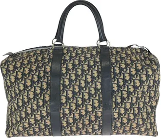 Dior Blue Canvas & Leather Boston Bag (Authentic Pre-Loved)