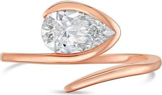 Diana M. Jewels 14KT ROSE GOLD 3.00 CTS LAB GROWN PEAR SHAPE DIAMOND FASHION RING