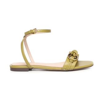Coccinelle Flat Sandals, female, Green, Size: 11 US Flat Sandals