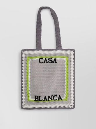 Casablanca tote bag logo crochet contrast trim