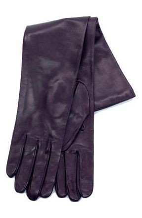 Portolano Silk Lined Leather Gloves in Aubergine at Nordstrom Rack, Size 6.5