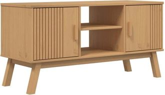 vidaXL Vidaxl - Mueble de tv olden madera maciza de pino marrón 114x43x57 cm