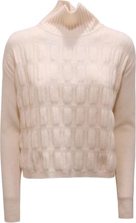 Herno Wollen Coltrui Dolcevita Stijl - Dames - Coltruien - Beige - S - Wol - Truien & Vesten