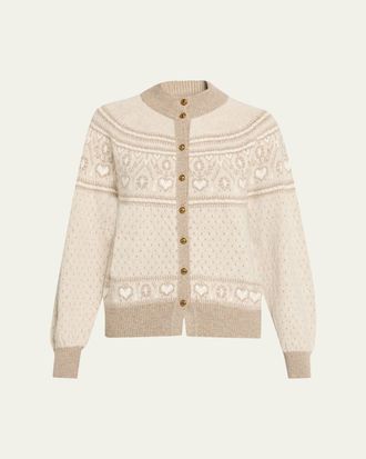 Khaite Marc Cashmere Fair Isle Cardigan