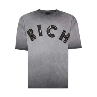 John Richmond Camiseta con escritura aplicada - Tops - Hombre - Gris - XL