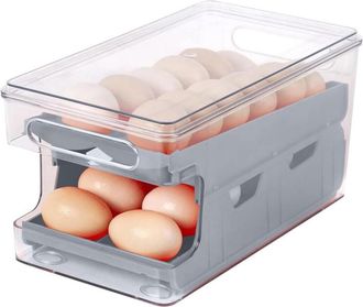 OEM 1 Caja Para Almacenar Huevos, Dispensador Autom&aacute;tico, Soporte Para Refrigerador, 24 Unidades, Pl&aacute;stico Pp+pet, Cocina