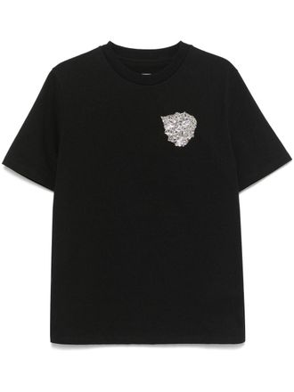 Jil Sander T-shirt met applicatie - Zwart