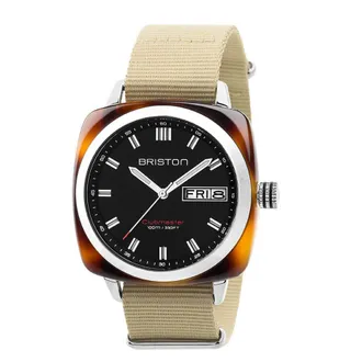 Briston Clubmaster Black Dial Mens Watch 17342.SA.TS.1.NK
