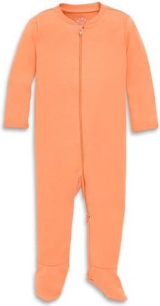 primary Baby Organic Zip Footie In Solid in Goldfish at Nordstrom, Size Newborn