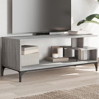 vidaXL Vidaxl - Mueble De Tv Madera De Ingenier&iacute;a Y Acero Roble 102x40x41 Cm