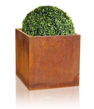 PRIMROSE Garden Outdoor Corten Steel Rust Effect Cube Planter Plant Pot 60cm in Copper