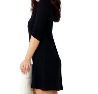 French Kyss Tie Dye Mock Neck Dress In Black