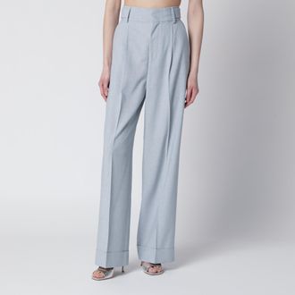 Alberta Ferretti Light blue trousers in viscose blend