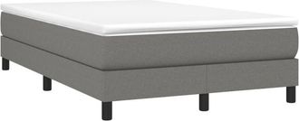 vidaXL Cama Box Spring Con Colch&oacute;n Tela Gris Oscuro 120x200 Cm Vidaxl