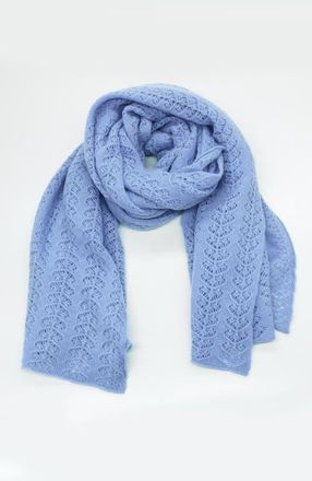 Portolano Cashmere openwork wrap in Periwinkle at Nordstrom