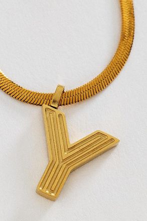 Anthropologie Water Resistant Initial Necklace