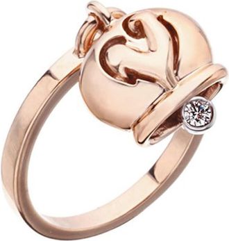 CHANTECLER Ros&eacute;gouden Belvormige Diamanten Ring - Dames - Ringen - Geel - 53 MM - Accessoires