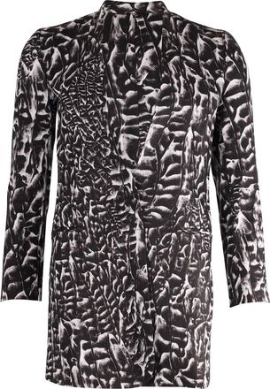Helmut Lang Printed Blazer in Black Linen