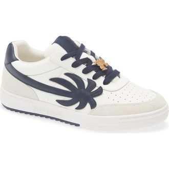 Palm Angels Palm Beach University Low Top Sneaker in White Navy Blue at Nordstrom Rack, Size 3.5Us / 36Eu