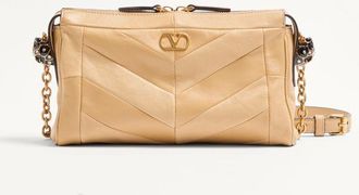 Valentino Garavani Valentino Garavani Panthea Small Shoulder Bag In Nappa Leather With A Chevron Pattern Wo