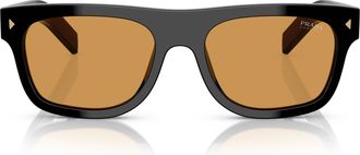 Prada 0pr B12s Bold Rectangular Acetate Sunglasses