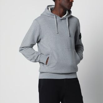Stone Island Felpa con cappuccio in cotone grigia m&eacute;lange