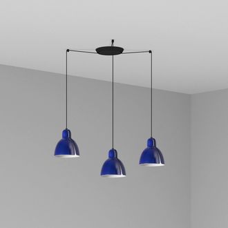 Faro Barcelona Faro Venice L&aacute;mpara Colgante Cluster Drop 3 Luces Azul Cobalto
