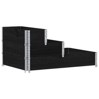 Berkfield Home 3-Tier Raised Bed Black 120x80 cm Solid Wood Pine