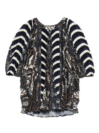 Ulla Johnson Geplooide top met paisley-print - Blauw