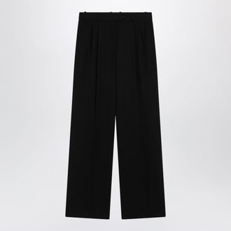 The Row Black wool trousers
