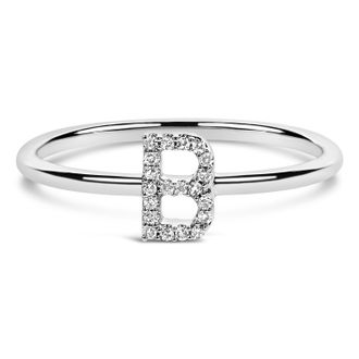 House of Brilliance 10K Gold Diamond Accent Initial A-Z Ring