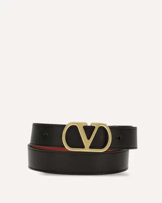 Valentino Garavani Cintura reversibile in pelle con Vlogo Signature Woman 85