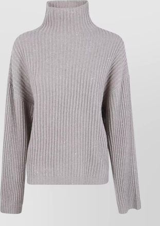 Brunello Cucinelli cashmere wool ribbed turtleneck sweater