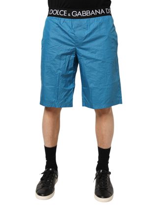 Dolce & Gabbana Mens Blue Logo Waistband Beachwear Shorts Swimwear Nylon