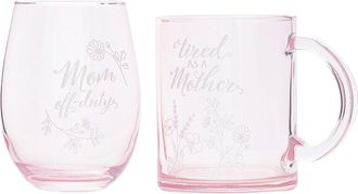 10 Strawberry Street Mothers Day Coffee Mug & Stemless Wine Glass Gift Set