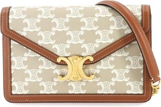 Celine Beige Brown Pvc Leather Chain/Shoulder Wallet (Pre-Owned)