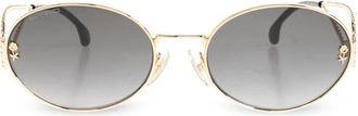 Etro Ovale Zonnebril - Dames - Zonnebrillen - Geel - ONE Size - Leer - Accessoires