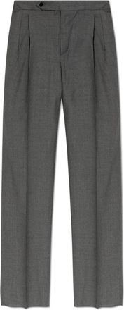 Dolce & Gabbana Wool Pleated Broeken - Heren - Nette broeken - Grijs - M - Wol - Broeken