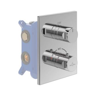 Villeroy & Boch Villeroy&boch - Fachada termostática de 2 vías villeroy et boch Universal Grifería rectángulo Cromo + cuerpo empotrado